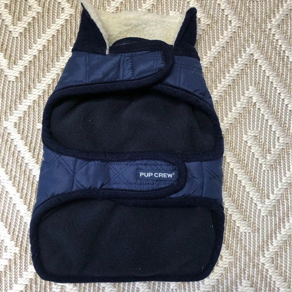 Pup Crew Quilted Dog Coat Navy XS